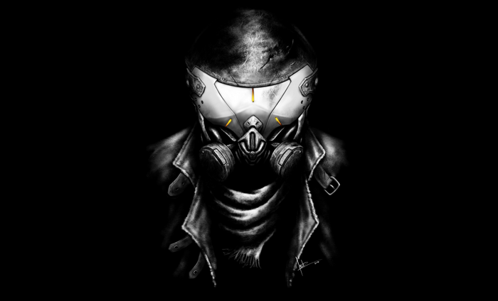 Survivor with gas mask and jacket 4K
