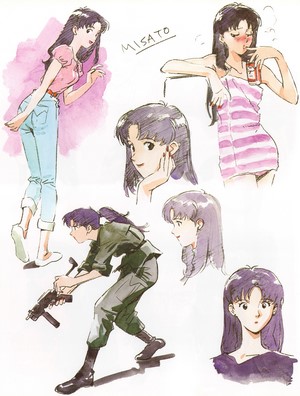 Misato Katsuragi from Neon Genesis Evangelion sketches