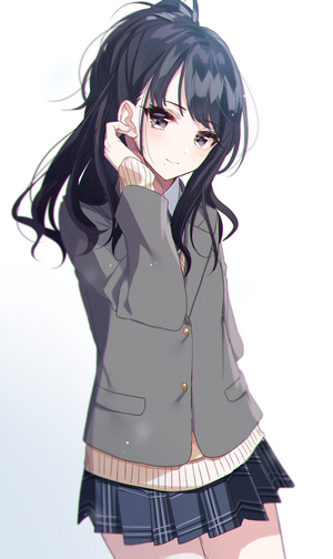 Anime girl in school uniform