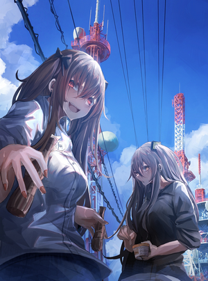 Girls Frontline UMP45 and UMP9 in Cityscape