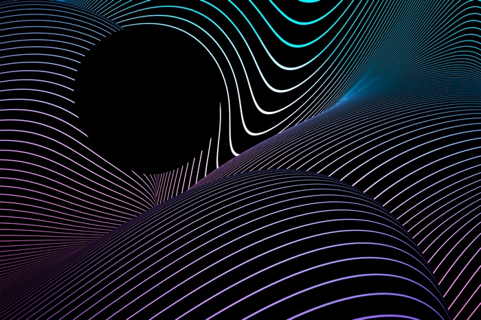 Abstract Black Hole with Neon Lines