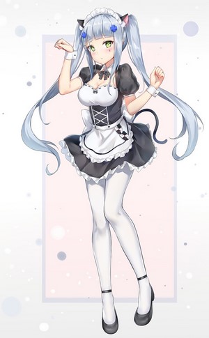 HK416 Cat Girl Maid Artwork from Girls Frontline