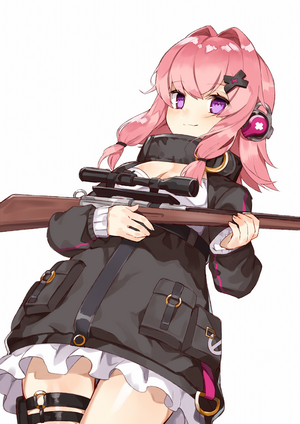 K31 from Girls Frontline holding a rifle