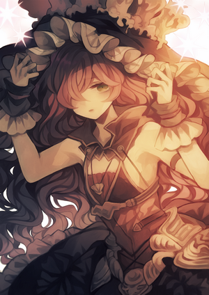 Anime girl with red hair and hat