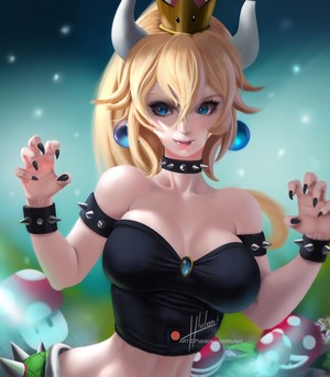 Bowsette in Stylish Gothic Outfit