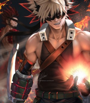 Katsuki Bakugo from Boku no Hero Academia with explosions
