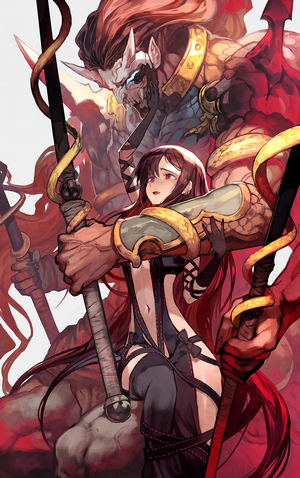 Consort Yu from Fate/Grand Order with a demon