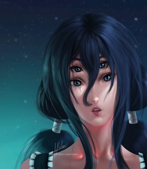 Anime girl with multiple eyes