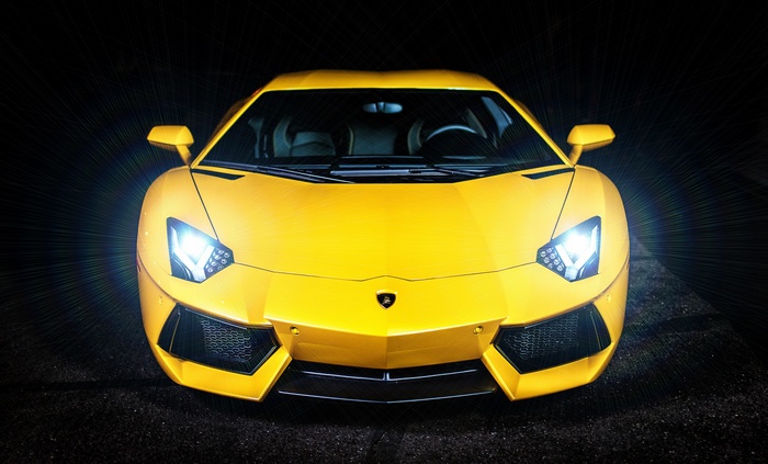 Yellow Lamborghini Aventador 4K
