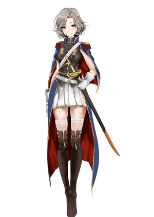 Anime girl in military uniform with sword