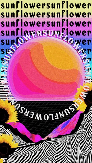 Collage with Sunflowers and Gradient