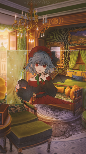 Remilia Scarlet from Touhou in a room