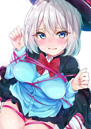 Tejina-senpai from Magical Sempai tied with pink ribbons