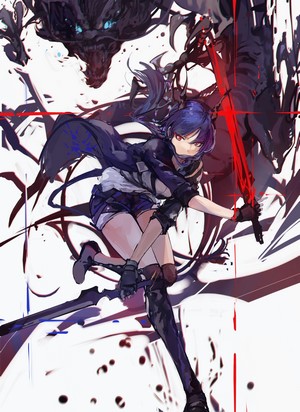 Chen from Arknights with a dragon