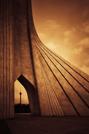 Azadi Tower and Milad Tower in Tehran