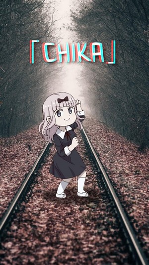 Chika Fujiwara from Kaguya-Sama: Love is War dancing on train tracks