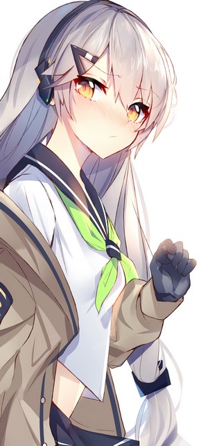 Anime girl with yellow eyes and long hair