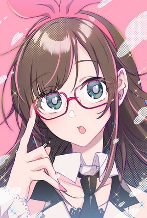Kizuna Ai wearing glasses and a tie
