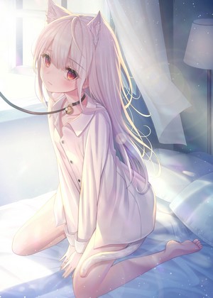 Kyubi Artwork of Anime Girl with White Hair