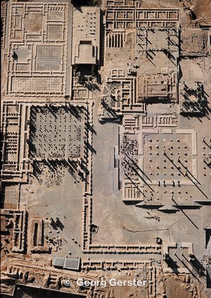 Aerial view of Persepolis ruins in Iran