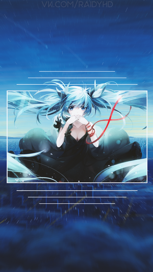 Hatsune Miku from Vocaloid in black dress
