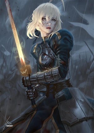 Saber Artoria Pendragon from Fate/Stay Night with Excalibur