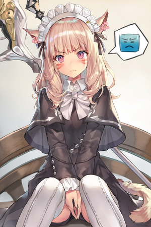 Maid Miqo'te with Angry Expression