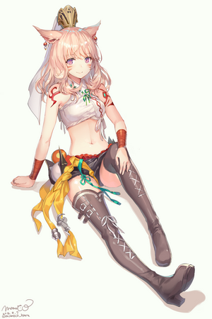 Anime girl with cat ears and crown
