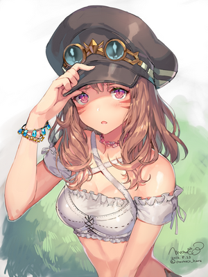 Miqo'te from Final Fantasy wearing a hat and goggles