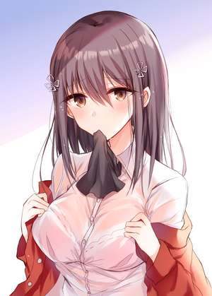 Anime girl with brown eyes and black hair