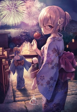Mash Kyrielight from Fate/Grand Order at a festival
