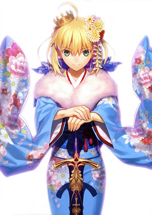 Saber Artoria Pendragon in Kimono from Fate Series