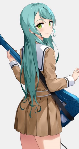 Hikawa Sayo from BanG Dream! with a guitar