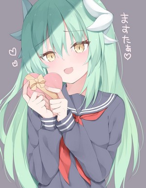 Kiyohime from Fate/Grand Order holding a heart-shaped chocolate box