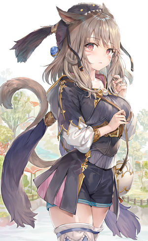 Anime girl with neko ears in Final Fantasy style
