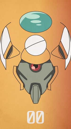 EVA Unit 00 from Neon Genesis Evangelion, minimalist portrait