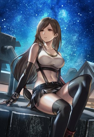 Tifa Lockhart Starry Night Sitting Pose