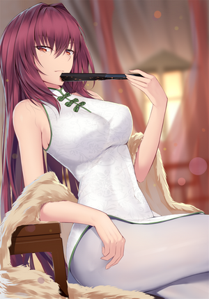 Scathach from Fate/Grand Order in a Chinese dress