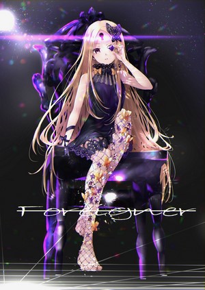 Abigail Williams from Fate/Grand Order sitting on a throne