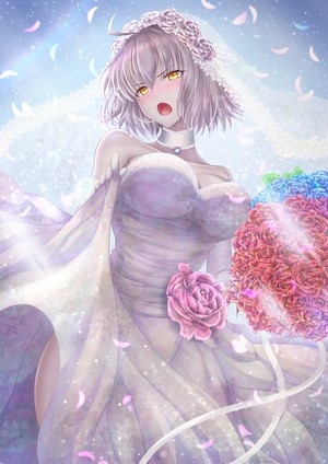 Jeanne d'Arc Alter from Fate/Grand Order in a wedding dress