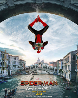 Spider-Man Far From Home movie poster in Venice