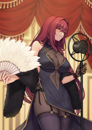 Scathach from Fate/Grand Order performing on stage