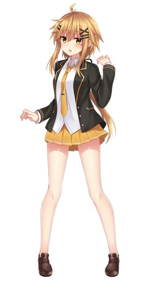 Anime Girl in School Uniform with Blonde Hair