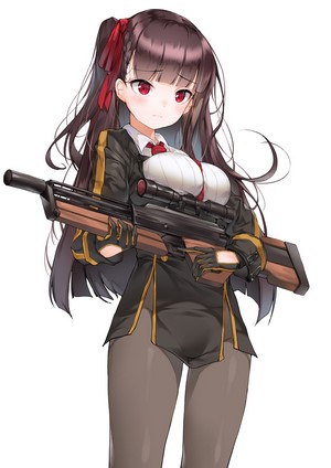 WA2000 from Girls Frontline holding a rifle