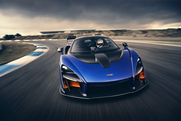 McLaren Senna Kyanos Blue on Racing Track