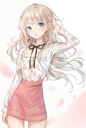 Anime girl with blonde hair and blue eyes