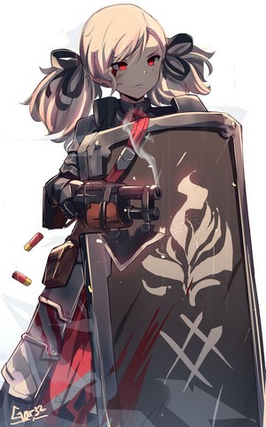 SPAS-12 from Girls Frontline with shield and shotgun