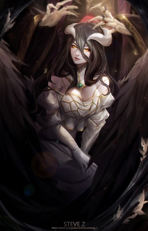 Albedo Demon Girl with Black Wings from Overlord