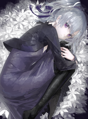 Yin from Darker than Black lying on flowers
