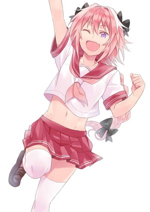 Astolfo from Fate/Apocrypha in a school uniform